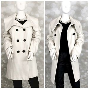 Wool blend, double-breasted shawl collar c…